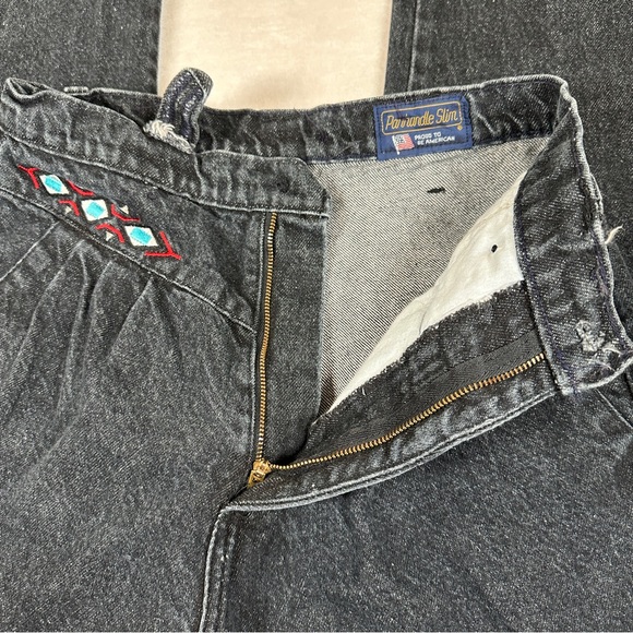 Panhandle Slim Black High‎ Rise Jean Embroidery 90s western cowgirl punchy mom - Picture 7 of 15